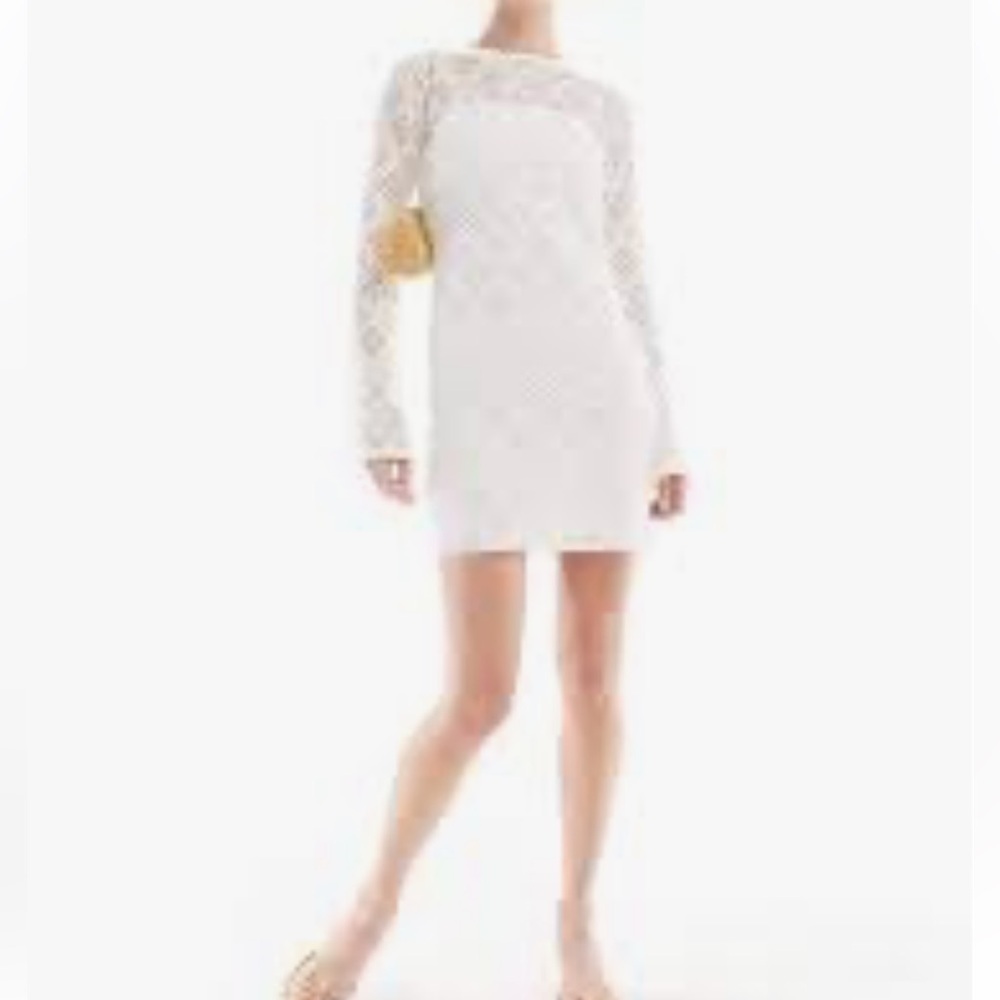Jessica Simpson White Lace Long Sleeve Dress